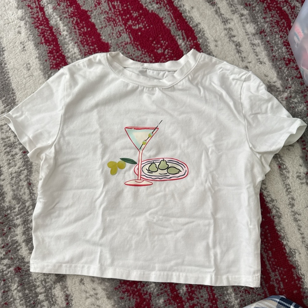 Baby tee with dirty martini glass
